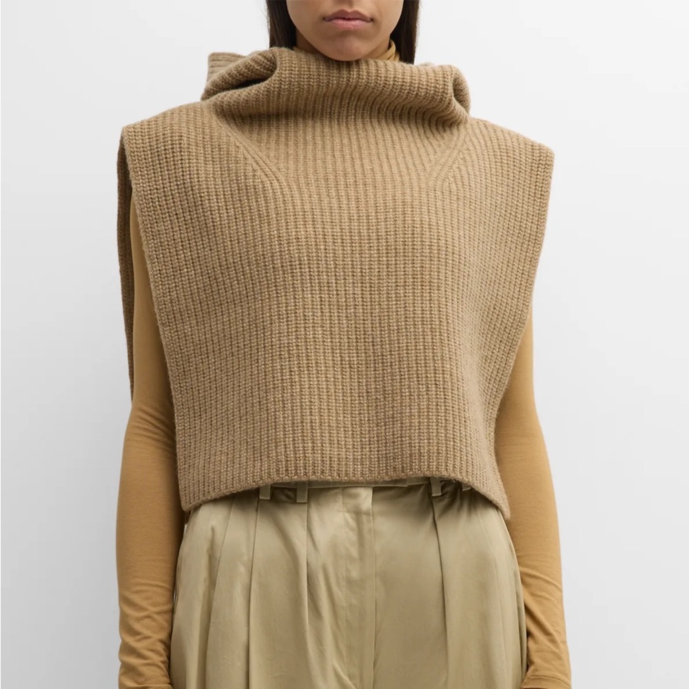 Toteme Rib Wool and Cashmere Hoodie Bib